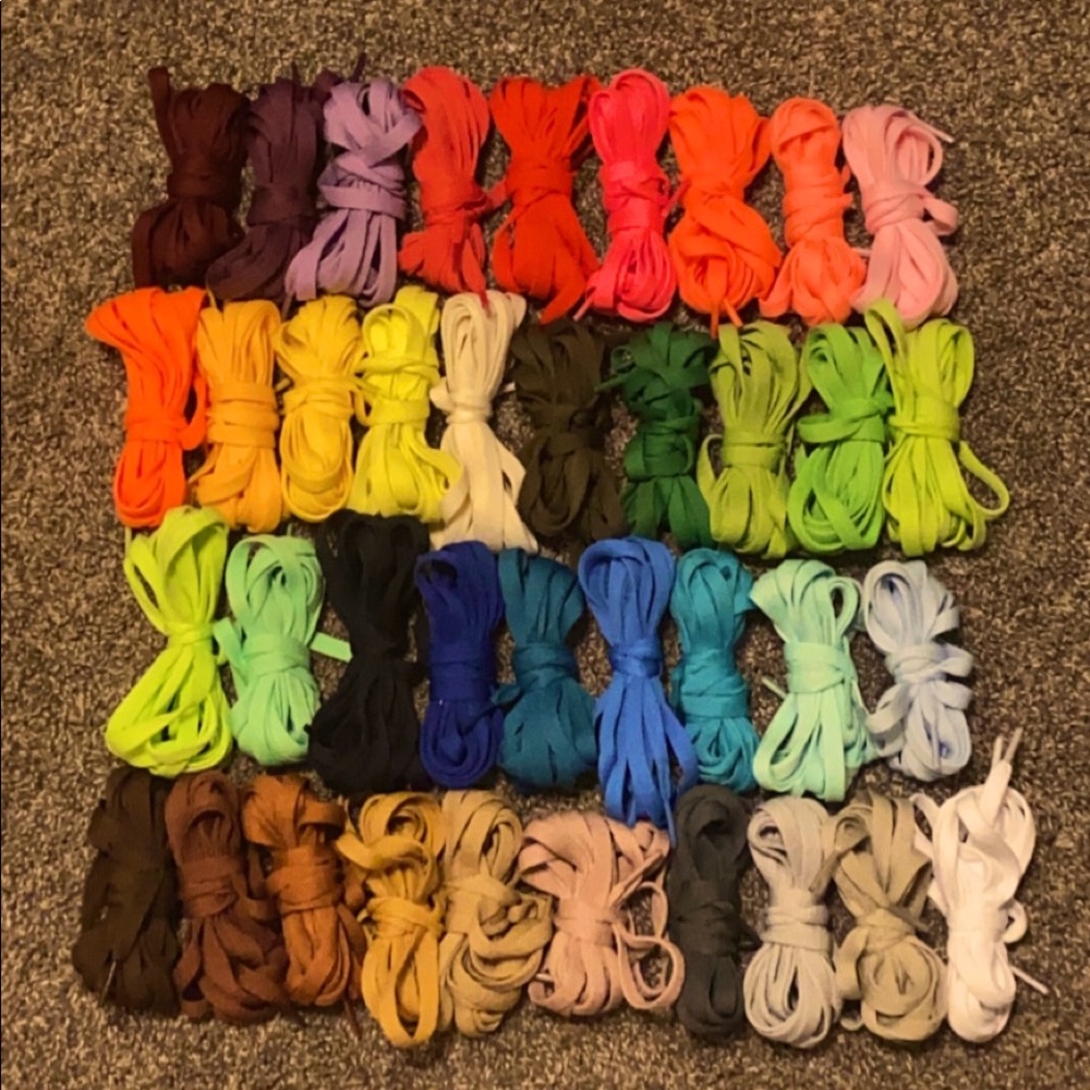 38 Different Colours Flat Laces (54 Inches)